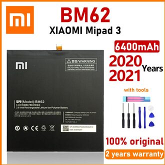 100% Originele 6400Mah BM62 Batterij Voor Xiaomi Pad 3 Mipad 3 MEC91 Echt Batterijen Met Tools + Volgnummer