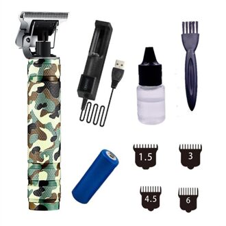 100% Originele Haneda Professionele Olie Head Tondeuse Elektrische Tondeuse Hele Lichaam Wassen Camouflage Kleur Usb Plug FT019