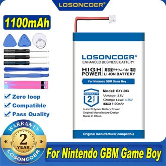 100% Originele Losoncoer 1100Mah OXY-003 Batterij Kit Pack Voor Nintendo Gbm Game Boy Micro OXY-003 OXY-001