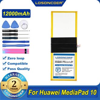 100% Originele Losoncoer 12000Mah HB3X1 HB3484v3eaw-12 Tablet Batterij Voor Huawei Mediapad 10 Link S10-201wa Tablet Pc