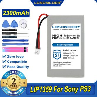 100% Originele Losoncoer 2300Mah LIP1359 Batterij Voor Sony PS3 CECHZC2E Dualshock 3 Draadloze Controller + Gratis Tools