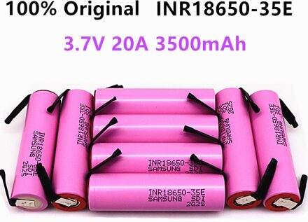 100% Originele Made In Korea 18650 3500Mah 20A Ontlading INR18650 35E 3.7V 18650 Batterij 3.7V Oplaadbare Batterij + Diy Nikkel 10stk