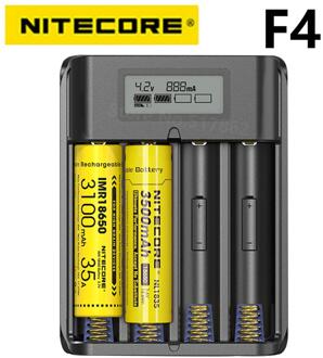 100% Originele NITECORE F4 Vier-slot Flexibele power bank Batterij lader toepassen om Li-Ion/IMR: 18650