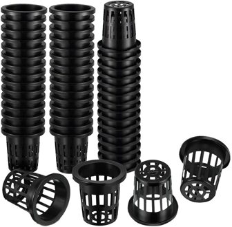 100 Pack 1.77 Inch Netto Cups Ingelaste Mesh Brede Lip Filter Plant Netto Pot Emmer Mand Voor Hydrocultuur Aquaponics Orchideeën