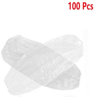 100 / Pack Waterdichte Olie-Proof Wegwerp Arm Mouwen Elastische Bands Home Schoonmaakproducten Guantes Desechables Keuken Tuin 100stk wit