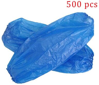 100 / Pack Waterdichte Olie-Proof Wegwerp Arm Mouwen Elastische Bands Home Schoonmaakproducten Guantes Desechables Keuken Tuin 500stk blauw