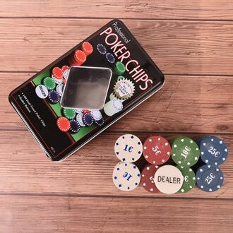 100 Pc Professionele Poker Chip 4 Denominatie Set voor Texas Hold'em Blackjack Roulette Toernooi Poker Collectie Lover