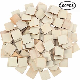 100 Pcs 10 Mm 0.39 Inch Onvoltooide Stukken Hout Houten Pleinen Uitsparing Tegels Natuurlijke Rustieke Craft Hout Voor Home Decor diy Supplies