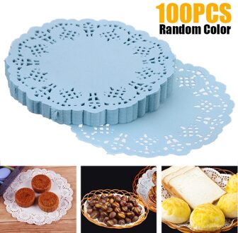 100 Pcs 3.5 "Ronde Paper Lace Kleedjes Uitgeholde Lace Paper Willekeurige Kleur Voor Bruiloft Decoratie Scrapbooking Cake Papier Mat ambachten