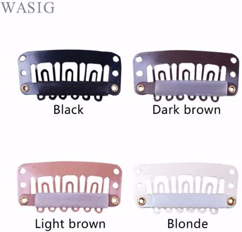 100 Pcs 32 Mm U-vormige Pruiken Clips Met Siliconen Terug Voor Hair Extensions Accessoires Tool zwart