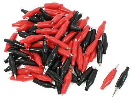 100 Pcs 36mm Alligator Leidt Crocodile Test Clip voor Elektrische Jumper Wire Kabel