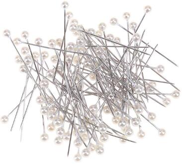 100 Pcs 37 Mm Parel Naald Ronde Hoofd Kleding Pin Naaien Pinnen Diy Decoratie Ambachten Naaien Accessoires Naaien Naalden wit