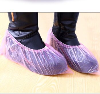 100 Pcs/50 Paar Blauw Siliconen Medische Waterdichte Laars Covers Plastic Wegwerp Schoen Covers Elastische Beschermende Woningen Overschoenen December roze
