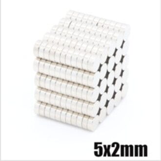 100 Pcs 5X2Mm N50 Neodymium Magneten Zeldzame Aarde Ronde Sterke Avondmaal Grade