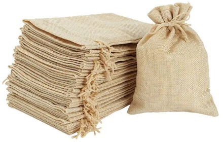 100 Pcs 5X7 Inch Burlap Bags with Drawstring Jute Drawstring Bags for Party Favors Wedding Party Favor & Gifts