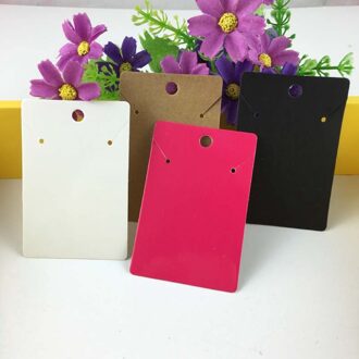 100 pcs 7.5x5 cm Sieraden Kaarten 4 kleur Papier Hanger Leeg Diy Ketting Card dames accessoire Display/ ketting Verpakking kaarten Bruin