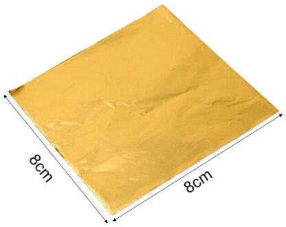 100 Pcs 8X8 Cm Diy Voedsel Aluminium Folie Papier Chocolade Snoep Verpakking 10 Kleuren Party Verjaardag Wrapper Folie papier Sticker goud