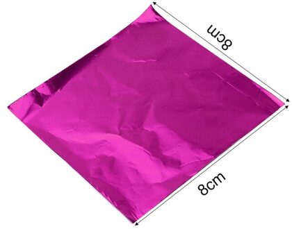 100 Pcs 8X8 Cm Diy Voedsel Aluminium Folie Papier Chocolade Snoep Verpakking 10 Kleuren Party Verjaardag Wrapper Folie papier Sticker roos rood