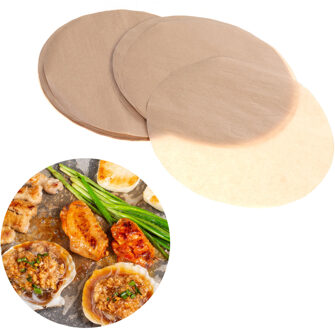 100 pcs 9 Inch Perkament Papier Hittebestendig Primaire Kleur Non-stick Ronde Cake Papier Bakpapier voor BBQ cake Brood