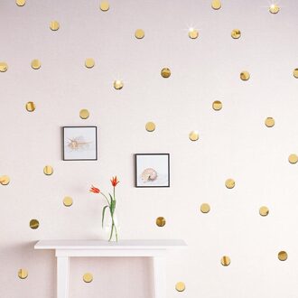100 Pcs Acryl Dot Spiegel Stickers Muursticker Babykamer Slaapkamer Woonkamer Woondecoratie Accessoires Goud