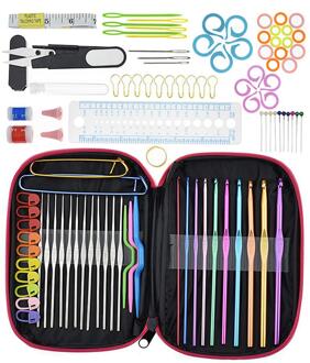 100 Pcs Aluminium Haaknaald Breinaalden Naaien Gereedschap Set Trui Knit Weave Craft Naaien Naald Set Kit Gauge Schaar pin 100stk Crochet Hooks