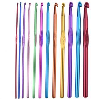 100 Pcs Aluminium Haaknaald Breinaalden Naaien Gereedschap Set Trui Knit Weave Craft Naaien Naald Set Kit Gauge Schaar pin 12stk Crochet Hooks