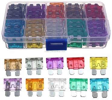 100 pcs Auto Automotive Auto Boot Truck Blade Fuse Box Assortiment 5A 7.5A 10A 15A 20A 25A 30A 35A 40A 50A