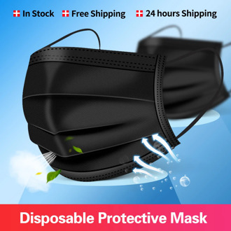 100 Pcs Black Anti Gas Dust Mouth Face Masks 3 Layer Disposable Nonwove Mask Anti-Dust Breathable Protective masks Mascarillas