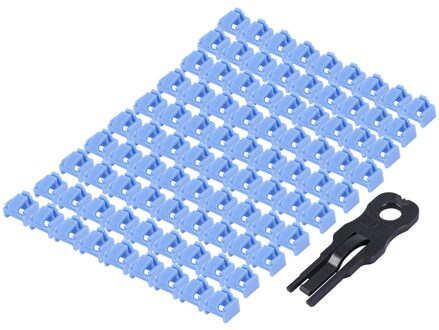 100 Pcs Blauw RJ45 Poort Ethernet Lan Hub Anti Stofkap Plug Cap Blockout Protector Met Eigen Slot En Sleutel