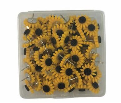 100 Pcs Bloemvorm Decoratieve Leuke Thumb Kopspijkers Miniaturen Pushpins Push Pins Voor Foto Muur, Kaarten, Bulletin Board 60stk