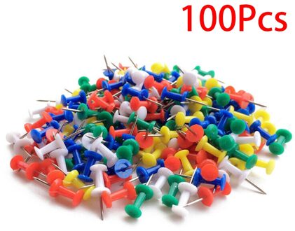 100 Pcs Briefpapier Binding Kantoorbenodigdheden Tekening Ambachten Kaart Gekleurde Metalen Push Pin Opmerking Duim Kopspijkers Home School Kurk Boord
