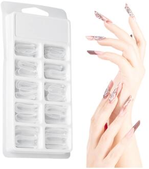 100 pcs Clear Nail Formulieren Volledige Cover Quick Building Gel Mold Tips Nail Extension DIY Manicure Nagels Accessoires Makeup Tools