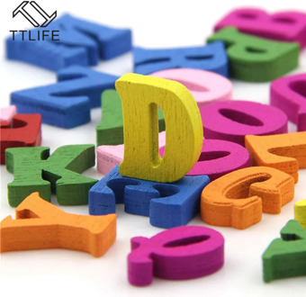 100 pcs Diy Crafts Children Puzzles Toys Educational Wooden Alphabet Toy Scrabble Letters Colorful Decorative Letters Numbers