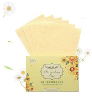 100 Pcs Facial Oil Control Absorptie Film Tissue Make Vloeipapier Huidverzorgingsproducten Voor Mannen En Vrouwen Olie Blotting lakens geel