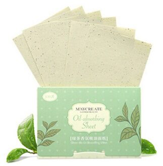 100 Pcs Facial Oil Control Absorptie Film Tissue Make Vloeipapier Huidverzorgingsproducten Voor Mannen En Vrouwen Olie Blotting lakens groen