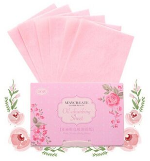 100 Pcs Facial Oil Control Absorptie Film Tissue Make Vloeipapier Huidverzorgingsproducten Voor Mannen En Vrouwen Olie Blotting lakens roze