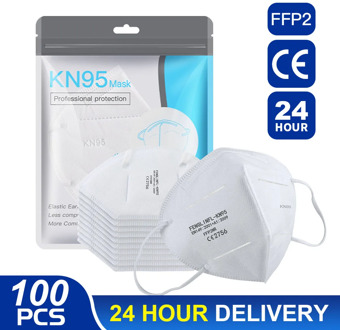 100 PCS FFP2 Mask Five-layer Protective Mask Waterproof Anti-spitting Anti-dust haze Shipping from Spain Poland Czech Republic