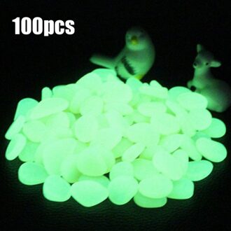 100 Pcs Glow In Dark Pebbles Gaeden Lichtgevende Steen Fluorescent Kunstmatige Steen Voor Aquarium Fish Tank Tuin Decoratie Groen