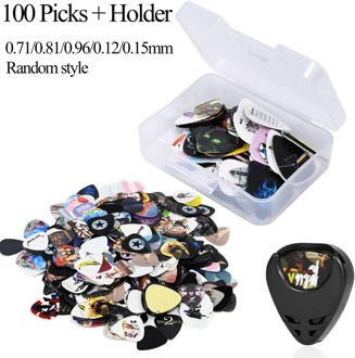 100 pcs Guitar Picks Holder A Base Electric Bass Plectrum Picks Famous Thickness 0.71/0.81/0.96/0.12/0.15mm