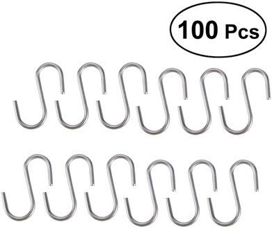 100 Pcs Heavy Duty Rvs S Vormige Haken Keuken Lepel Pan Pot Gebruiksvoorwerpen Hangers Sluiting Over De Deur Kast kledingrek 10 stk