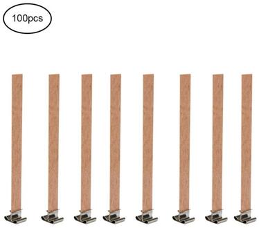 100 Pcs Hout Kaars Wieken Natuurlijke Milieuvriendelijk Lont Voor Kaars Maken En Kaars Diy Craft Met Metalen Basis