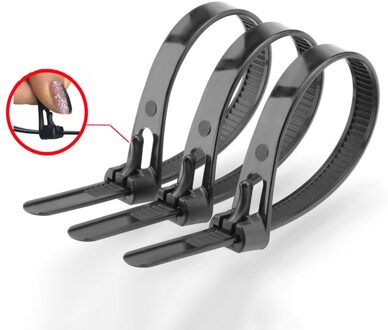 100 Pcs Kan Losse Slipknot Tie Nylon Kabelbinders Zip Tie Wrap Strap Plastic Banden Draad Losmaakbare Herbruikbare wit 5x200