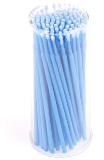 100 Pcs Lint Gratis Micro Borstels Wegwerp Individuele Verwijderen Wattenstaafje Micro Brush Lash Make Wimper Penselen Make Up Gereedschap diep blauw