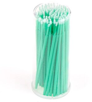 100 Pcs Lint Gratis Micro Borstels Wegwerp Individuele Verwijderen Wattenstaafje Micro Brush Lash Make Wimper Penselen Make Up Gereedschap donker groen