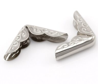 100 Pcs Metal Book Scrapbooking Albums 'S Corner Protectors Diy Silver Tone 21x21mm