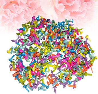 100 Pcs Mini Brads Diverse Kleuren Ronde Brad Pastel Brads Voor Scrapbooking Ambachten Maken Stempelen En Diy-8x20mm afbeelding 1