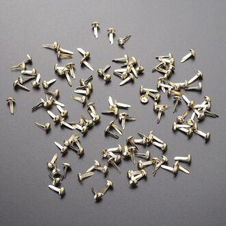 100 Pcs Mini Brads Diverse Kleuren Ronde Brad Pastel Brads Voor Scrapbooking Ambachten Maken Stempelen En Diy-8x20mm gouden