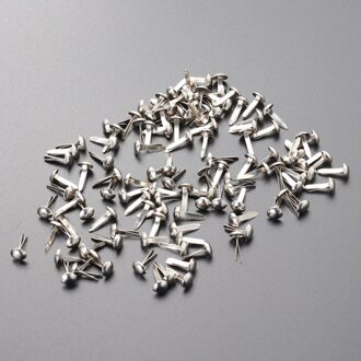 100 Pcs Mini Brads Diverse Kleuren Ronde Brad Pastel Brads Voor Scrapbooking Ambachten Maken Stempelen En Diy-8x20mm zilver