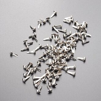 100 Pcs Mini Brads Diverse Kleuren Ronde Brad Pastel Brads Voor Scrapbooking Ambachten Maken Stempelen En Diy-8x20mm zilver