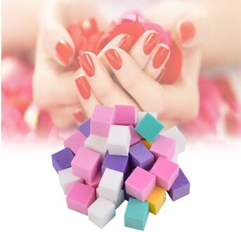100 Pcs Mini Reguliere Nail File Buffer Kleurrijke Schuren Spons Slijpen Polijsten Nail Art Manicure Salon Diy Tool